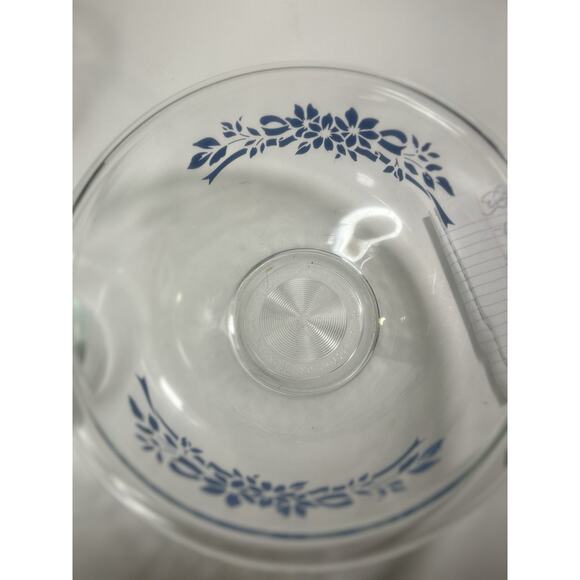 Pyrex Blue Ribbon Serving Mixing Bowl 2 Pc Set made in USA 322 325 - Picture 7 of 9